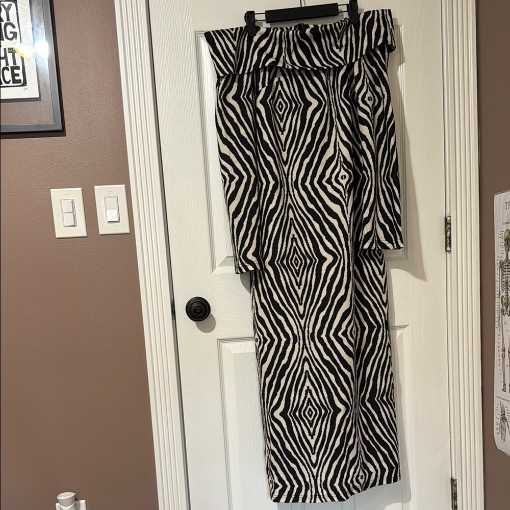 Zebra Print Off Shoulder Dress